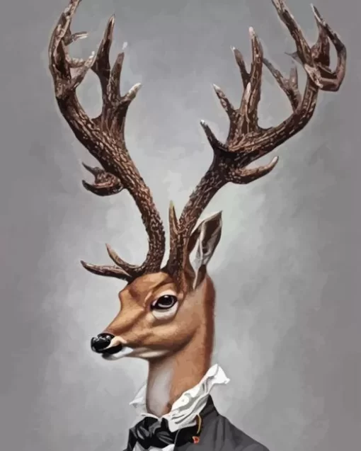 Deer Wearing Clothes Diamond Painting