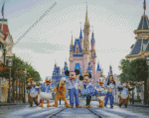 Disney Characters In Magic Kingdom Park Diamond Painting