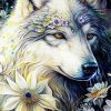 Flowering Spirit Wolf Diamond Painting