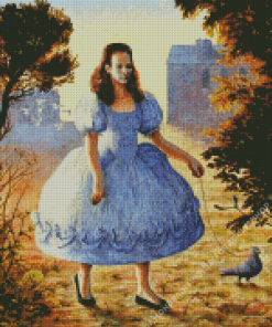 Girl With Pigeon Diamond Painting