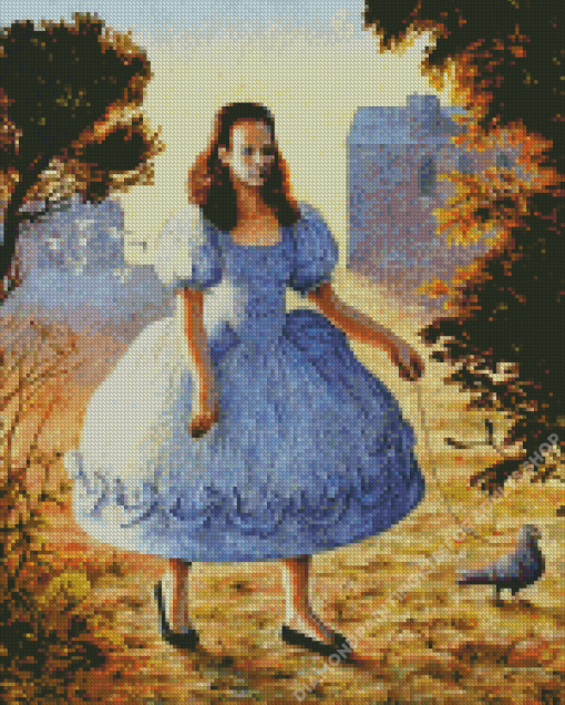 Girl With Pigeon Diamond Painting