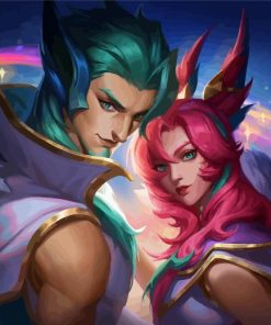 League Of Legends xayah Rakan Diamond Painting