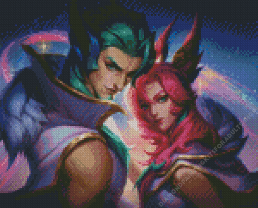 League Of Legends xayah Rakan Diamond Painting