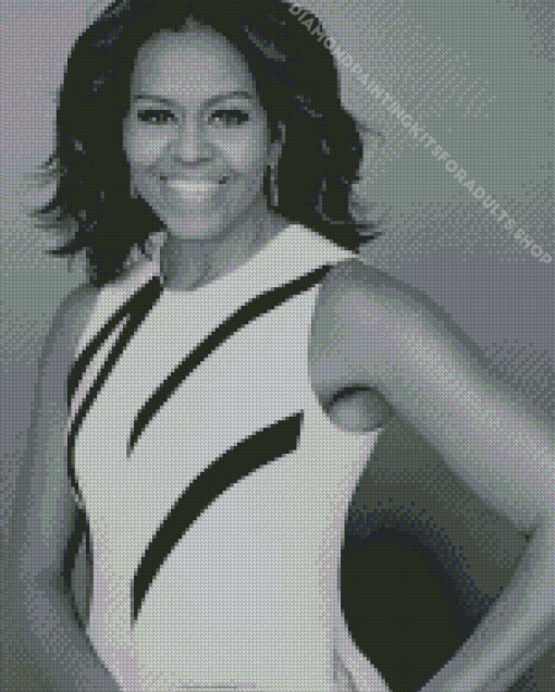 Michelle Obama Black And White Diamond Painting