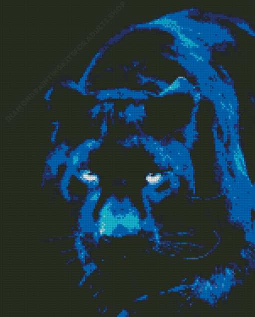 Panther Blue Animal Diamond Painting