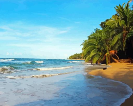 Playa Cocles Beach In Costa Rica Diamond Painting