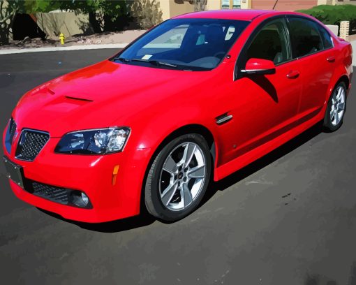 Red Pontiac G8 Diamond Painting