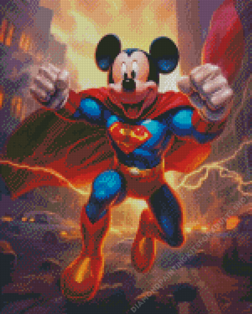 Superman Mickey Mouse Cartoon Diamond Painting