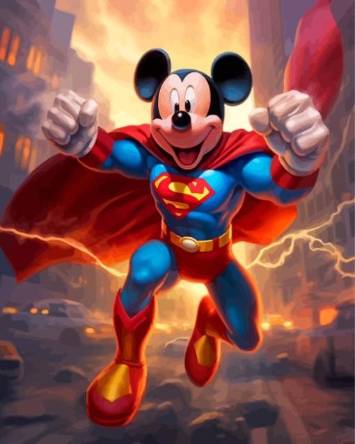 Superman Mickey Mouse Cartoon Diamond Painting