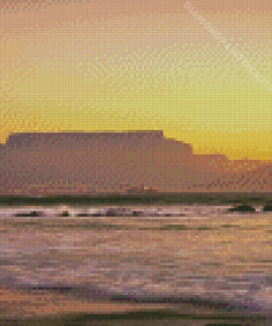 Table Mountain With Bloubergstrand Beach Diamond Painting