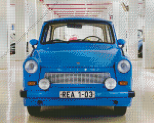 Trabant Blue Car Diamond Painting