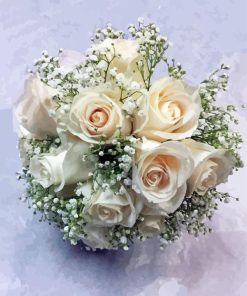 White Roses Bouquet Diamond Painting