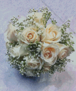 White Roses Bouquet Diamond Painting