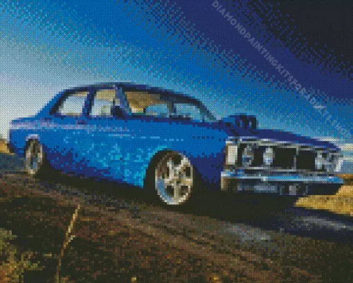 Blue XY Falcon Car Diamond Painting