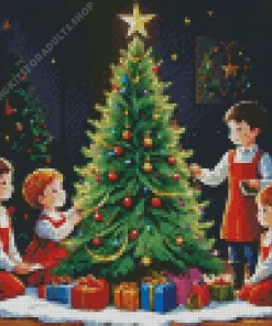 Cartoon Christmas Children Diamond Painting