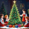 Cartoon Christmas Children Diamond Painting