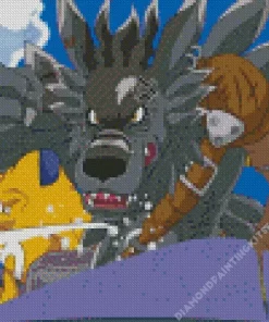 Digimon Black Weregarurumon Diamond Painting