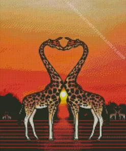 Giraffe Romance Diamond Painting