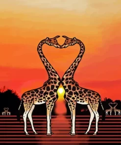 Giraffe Romance Diamond Painting