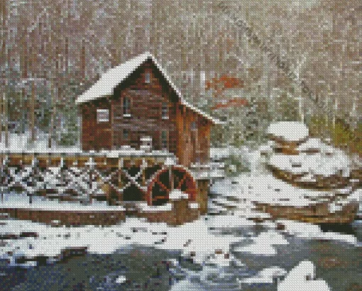 Glade Creek Grist Mill Diamond Painting