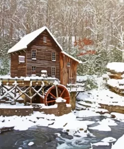 Glade Creek Grist Mill Diamond Painting