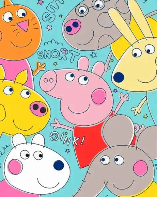 Peppa Pig Characters Diamond Painting