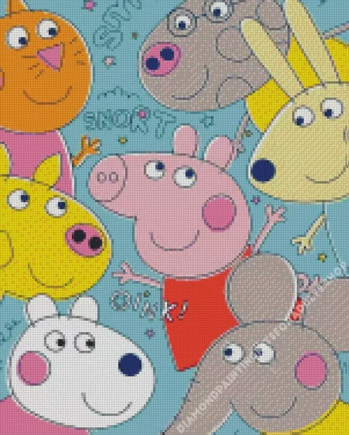 Peppa Pig Characters Diamond Painting