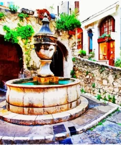 Saint Paul De Vence Fountain Diamond Painting