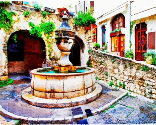 Saint Paul De Vence Fountain Diamond Painting