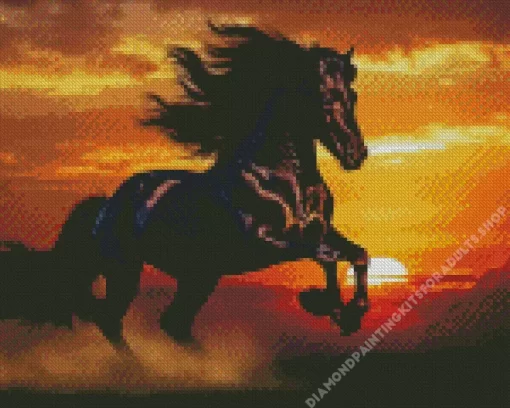 Stallion Horse Running Diamond Painting