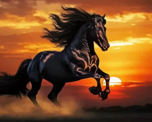 Stallion Horse Running Diamond Painting