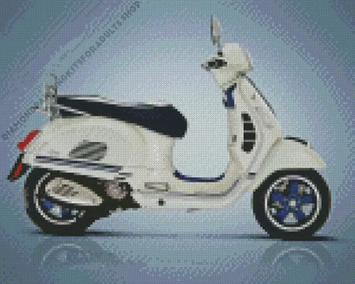 White Vespa Diamond Painting