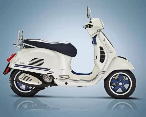 White Vespa Diamond Painting