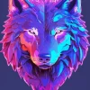 Abstract Purple Wolf Diamond Painting