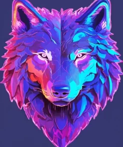 Abstract Purple Wolf Diamond Painting