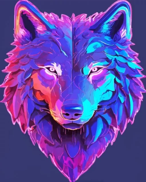 Abstract Purple Wolf Diamond Painting