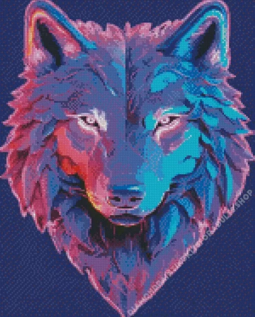 Abstract Purple Wolf Diamond Painting