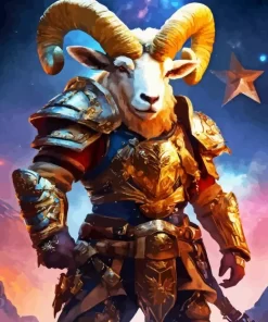 Armored Goat Diamond Painting