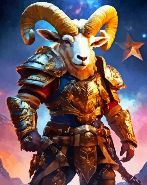 Armored Goat Diamond Painting