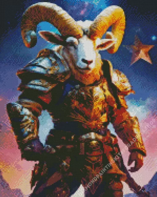 Armored Goat Diamond Painting