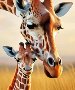 Baby And Mom Giraffe Diamond Painting