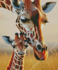 Baby And Mom Giraffe Diamond Painting