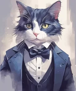 Black Tie Cat Art Diamond Painting