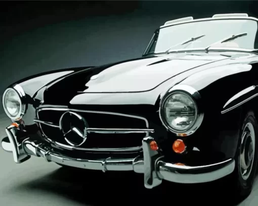 Black Vintage Mercedes Benz 300SL Diamond Painting