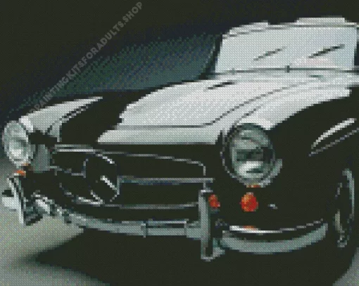 Black Vintage Mercedes Benz 300SL Diamond Painting