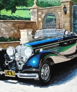 Black Vintage Mercedes Car Diamond Painting