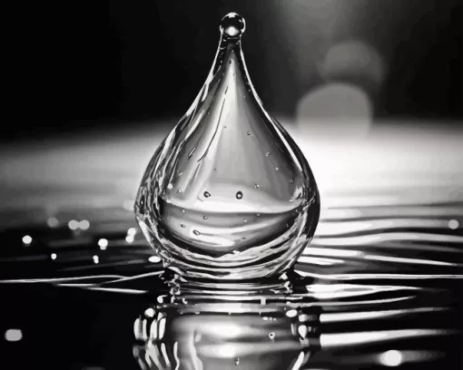 Black Water Drop Reflection Diamond Painting