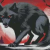 Black Wolf Art Diamond Painting