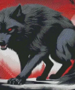 Black Wolf Art Diamond Painting