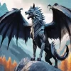 Black Wolf Dragon In Forest Diamond Painting